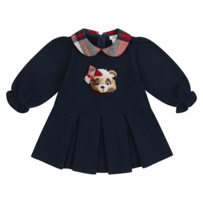 Picture of Deolinda Girls Teddy Drop Waist Dress  - Navy Red