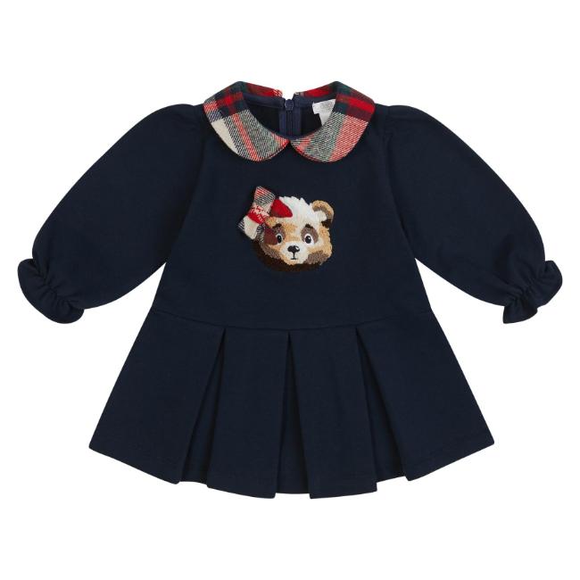 Picture of Deolinda Girls Teddy Drop Waist Dress  - Navy Red
