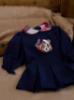 Picture of Deolinda Girls Teddy Drop Waist Dress  - Navy Red