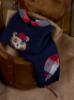 Picture of Deolinda Boys Tartan Collar Teddy Tracksuit Set  - Navy Red