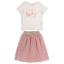 Picture of Lili Gaufrette Girls Paris Top & Fine Pleat Skirt Set X 2 - Ivory Pink