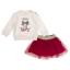 Picture of Lili Gaufrette Toddler Girls J'Adore Sweater & Polka Tulle Skirt Set X 2 - Ivory Burgundy