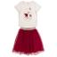 Picture of Lili Gaufrette Girls Bike Top & Polka Tulle Skirt Set X 2 - Ivory Burgundy