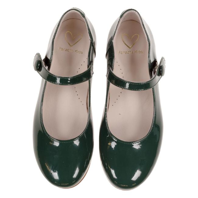 Picture of Panache Girls Scallop Pump - Dark Green Patent