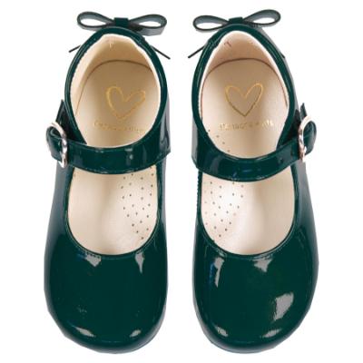 Picture of Panache Baby Girls High Back Bow Shoe - Dark Green Patent