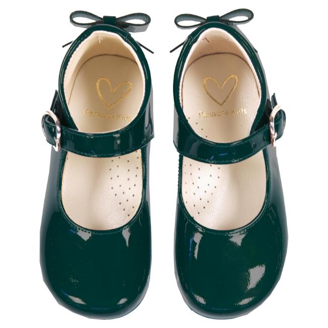 Picture of Panache Baby Girls High Back Bow Shoe - Dark Green Patent