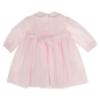 Picture of Sarah Louise Girls Smocked Bodice Scallop Collar Dress - Pale Pink White