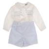 Picture of Sarah Louise Baby Boys Smocked Blouse & Shorts Set X 2 - White Pale Blue