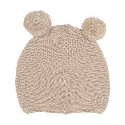 Picture of Rigola Girls Little Deer Double Pom Pom Beanie - Beige