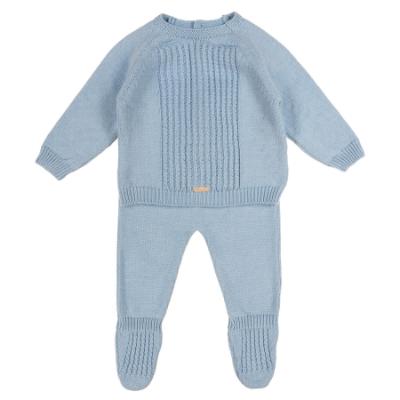Picture of Rigola Baby Boys Pamper Blue Knitted Top & Legging Set X 2 - Blue