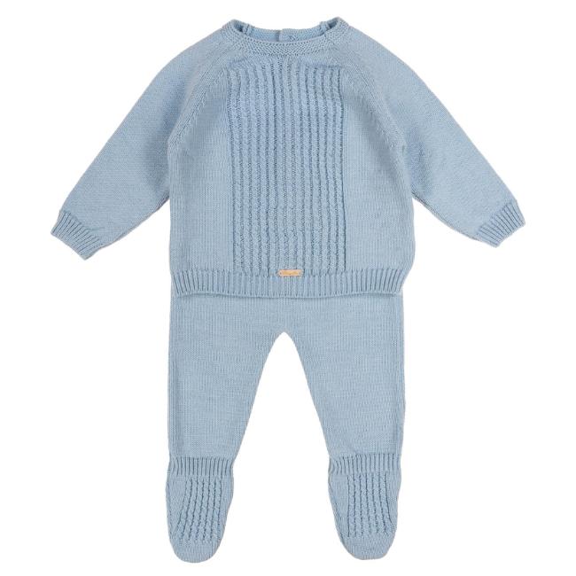 Picture of Rigola Baby Boys Pamper Blue Knitted Top & Legging Set X 2 - Blue
