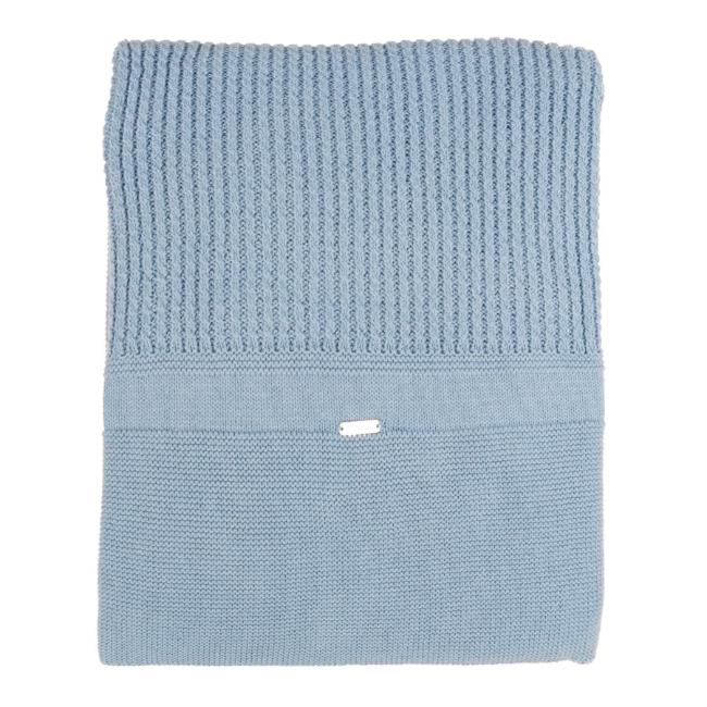 Picture of Rigola Baby Boys Pamper Blue Raised Knit Organic Cotton Shawl - Blue
