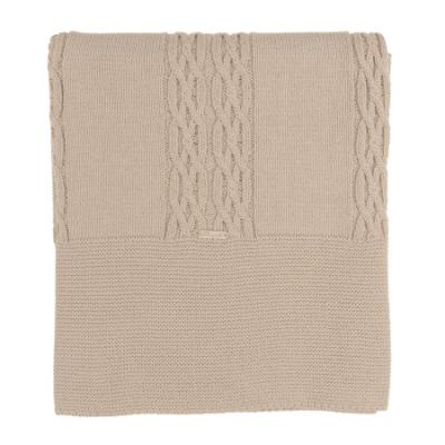 Picture of Rigola Baby Boys Imperial Chess Raised Knit Organic Cotton Shawl - Beige