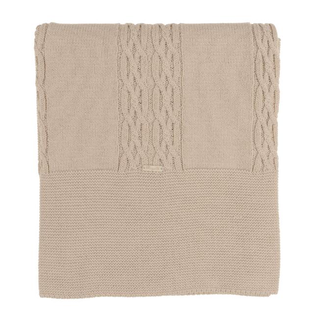 Picture of Rigola Baby Boys Imperial Chess Raised Knit Organic Cotton Shawl - Beige