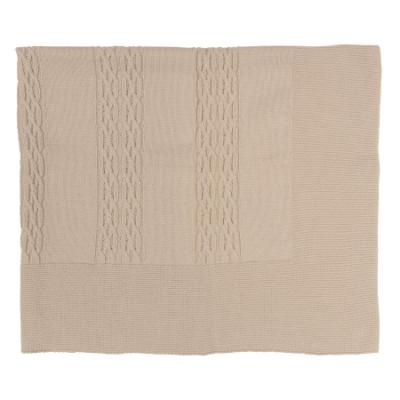 Picture of Rigola Baby Boys Imperial Chess Raised Knit Organic Cotton Shawl - Beige