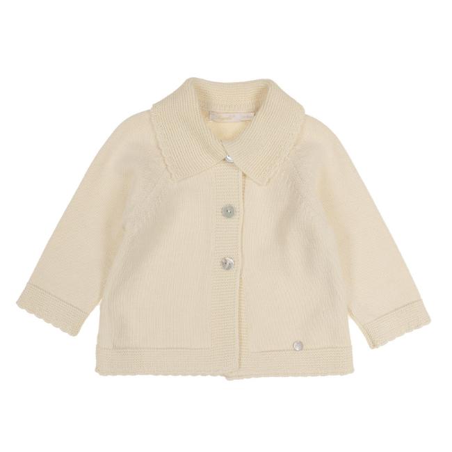 Picture of Rigola Girls Elegant Chess Winter Knit Longer Cardigan/Jacket - Cream
