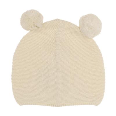Picture of Rigola Girls Elegant Chess Double Pom Pom Beanie - Cream