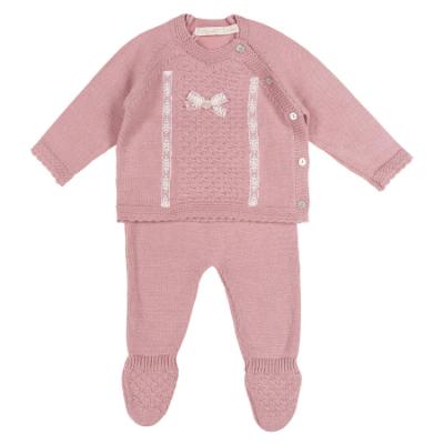 Picture of Rigola Baby Girls Winter Flowers Knitted Top & Legging Set X 2 - Dark Pink