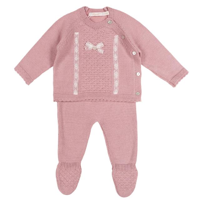 Picture of Rigola Baby Girls Winter Flowers Knitted Top & Legging Set X 2 - Dark Pink