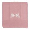 Picture of Rigola Baby Girls Winter Flowers Raised Knit Organic Cotton Shawl - Dark Pink