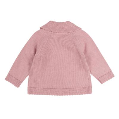 Picture of Rigola Girls Winter Flowers Winter Knit Longer Cardigan/Jacket - Dark Pink