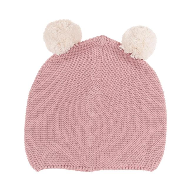 Picture of Rigola Girls Winter Flowers Double Pom Pom Beanie - Dark Pink