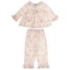 Picture of Beau KiD Girls Embroidered Teddy Floral Pyjamas Set X 2 - Ivory Pink
