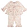 Picture of Beau KiD Girls Embroidered Teddy Floral Pyjamas Set X 2 - Ivory Pink