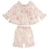 Picture of Beau KiD Baby Girls Embroidered Teddy Floral Pyjamas Set X 2 -  Ivory Pink