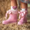 Picture of Igor Bimbi Soft Fur Cuff Ankle Rain Boot - Rosa Pink
