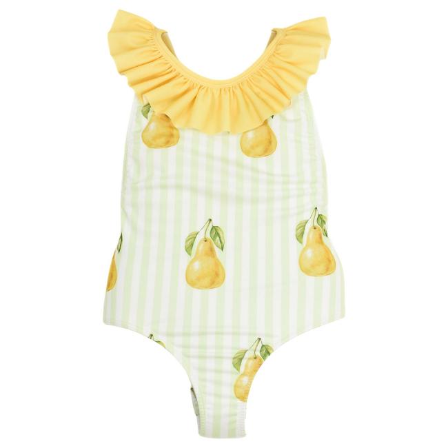 Picture of Meia Pata Girls Pears St. Barths Swimsuit - Lemon Green