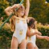 Picture of Meia Pata Girls Pears Jamaica Long Sleeve Swimsuit - Lemon Green