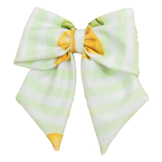 Picture of Meia Pata Girls Pears Beach Hair Bow On Clip - Lemon Green