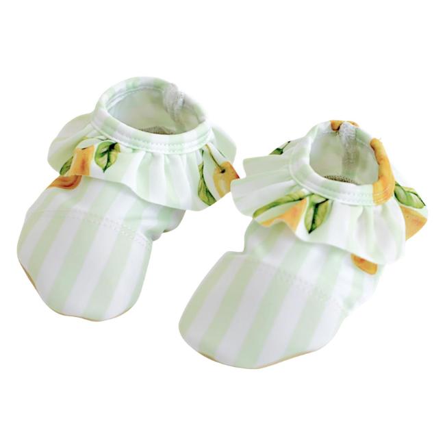 Picture of Meia Pata Girls Pears Ruffle Non Slip Shoe - Lemon Green