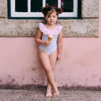 Picture of Meia Pata Girls Stripes Colour Cayo Coco Swimsuit - Multi