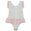 Picture of Meia Pata Girls Stripes Colour Saona Skirted Swimsuit - Multi