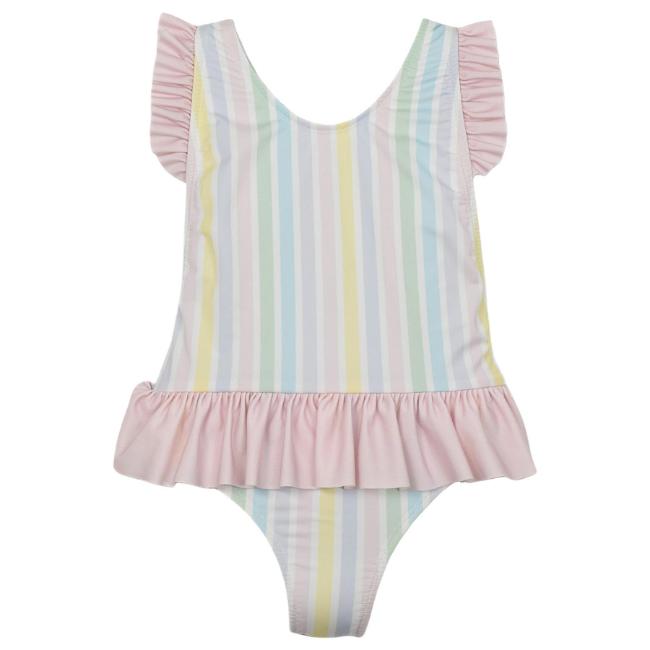 Picture of Meia Pata Girls Stripes Colour Saona Skirted Swimsuit - Multi