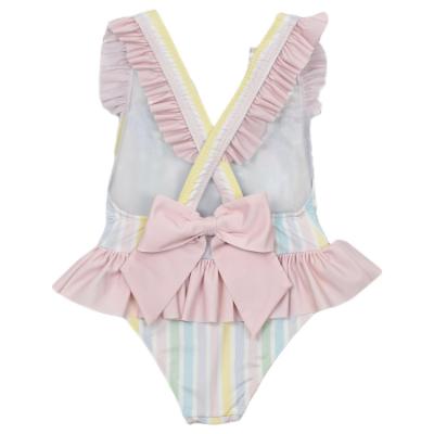 Picture of Meia Pata Girls Stripes Colour Saona Skirted Swimsuit - Multi