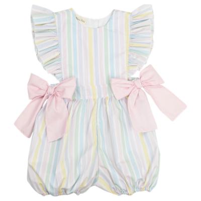 Picture of Meia Pata Girls Stripes Colours Ruffle Jumpsuit - Multi