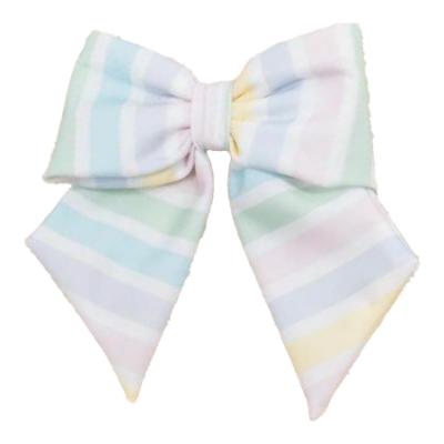 Picture of Meia Pata Girls Stripes Colours Beach Hair Bow On Clip - Multi