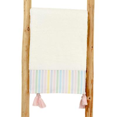 Picture of Meia Pata Stripes Colour Beach Towel - White Multi