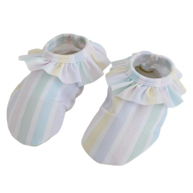 Picture of Meia Pata Girls Stripes Colour Ruffle Non Slip Shoe - Multi