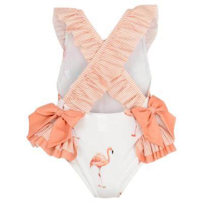 Picture of Meia Pata Girls Flamingos Barbados Swimsuit - White Flamingo