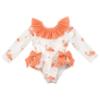 Picture of Meia Pata Girls Flamingos Jamaica Long Sleeve Swimsuit - White Flamingo