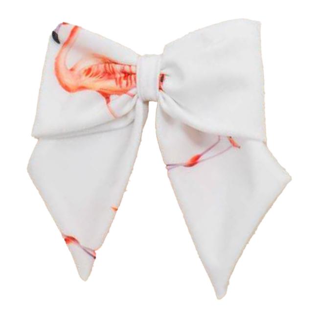 Picture of Meia Pata Girls Flamingos Beach Hair Bow On Clip - White Flamingo