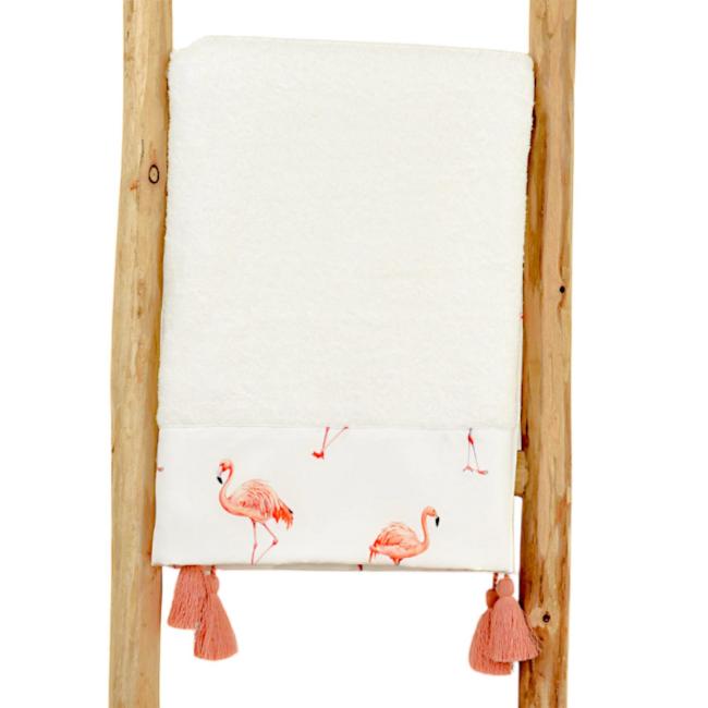 Picture of Meia Pata Flamingos Beach Towel - White Flamingo