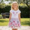 Picture of PRE ORDER Monnalisa Girls Garden Party Butterfly Top & Skirt Set X 2 - Ivory Lilac