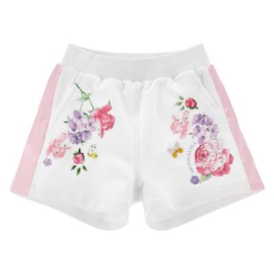 Picture of PRE ORDER Monnalisa Girls Garden Party Lounge Shorts Set X 2 - Ivory Pink