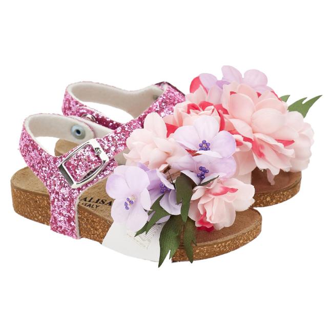 Picture of Monnalisa Girls Garden Party Bouquet Sandal - Multi