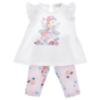 Picture of PRE ORDER Monnalisa Bebe Girls Rose Garden Fairy Top & Leggings Set X 2 - Ivory Pink